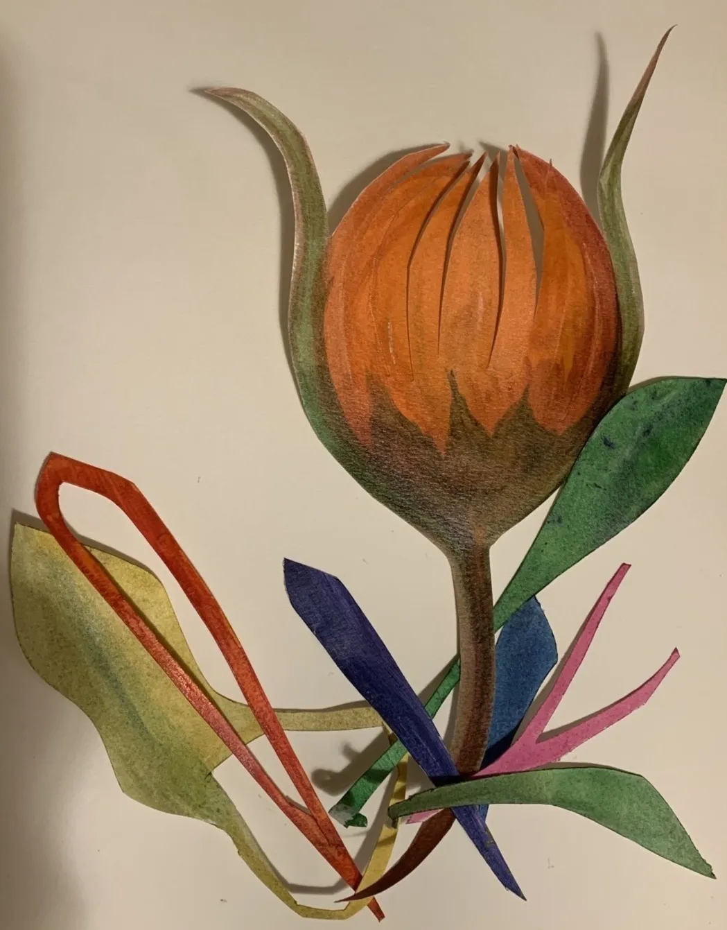 A collage of flowers, one approach to working with images in art psychotherapy.